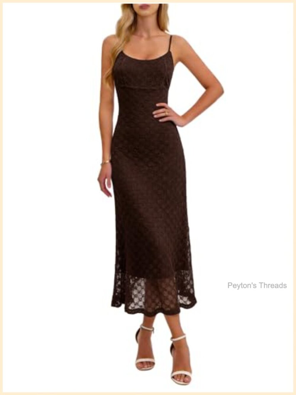 Women's Sleeveless Square Neck Midi Dress Mesh Summer